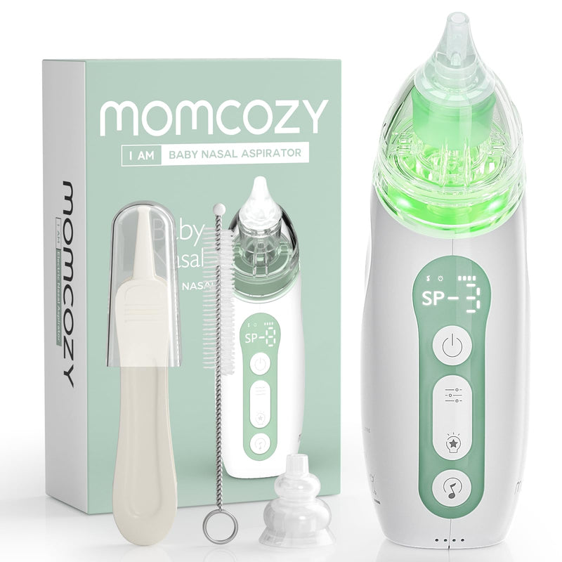Momcozy Baby Nasal Aspirator, 3 Suction Levels Electric Nasal Aspirator for Baby, Newborn and Toddler, Portable Baby Nose Aspirator with Light Soothing and Music - BeesActive Australia