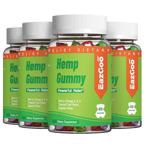 Natural Hemp Gummies 2,000,000 XXL Extra Strength - 240 Counts 60 Count (Pack of 4)