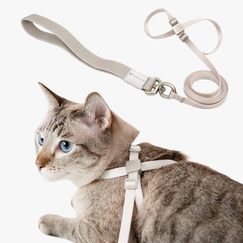 Cat Harness and Leash Set - U.S. IDA Bronze Awarding Design, Escape Proof and Anti-Chocking, for Walking and Training, Lighweight for Kitten and Small Large Cat and Puppy(Linen) Linen - BeesActive Australia