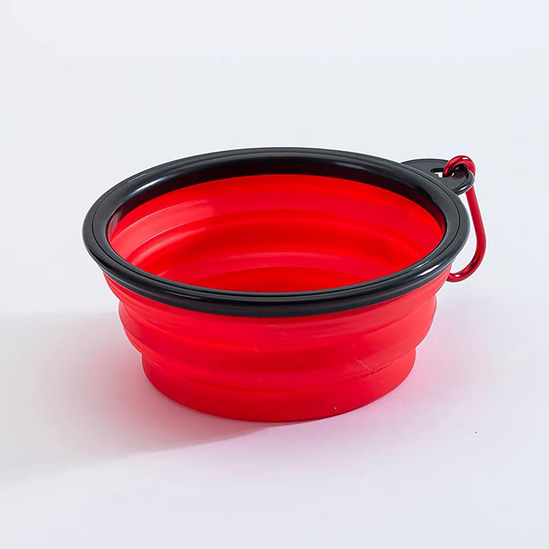 Dog Portable Water Bowl & Collapsible Dog Bowls for Travel Dog Cat Food Feeder with Carrying Handle(red) red