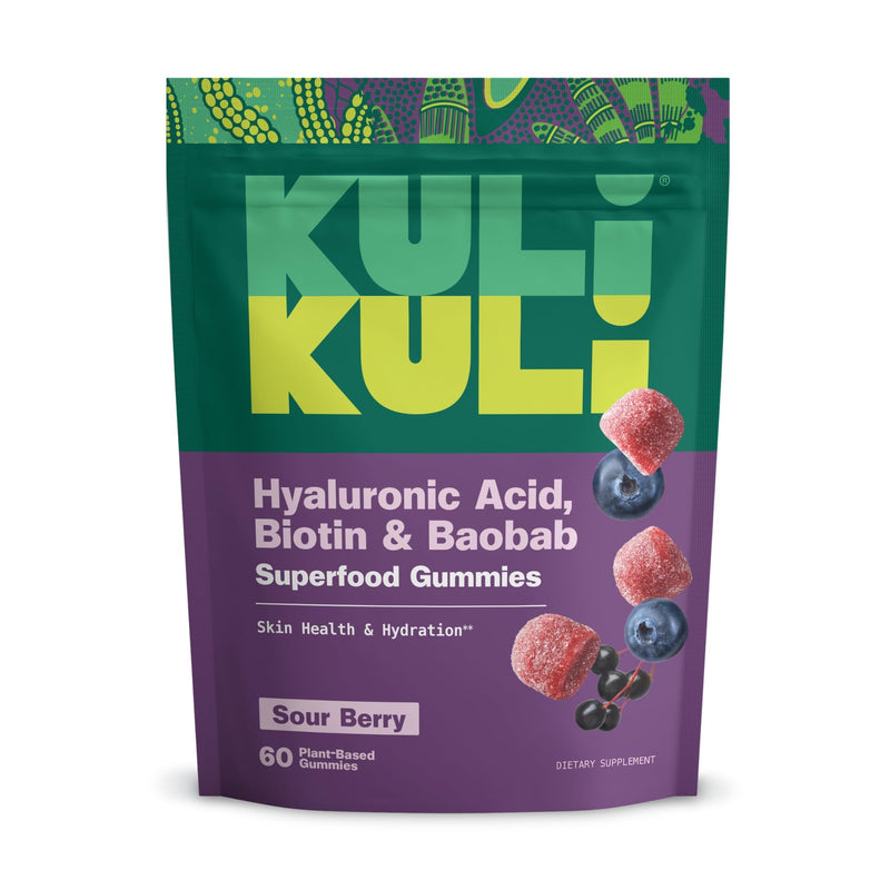 Kuli Kuli Super Gummies - Skin Supplements with Baobab, Elderberry, and Biotin - Helps Support Skin Health - 60 Non-GMO, Gluten-Free Gummies | Support healthy, hydrated skin daily with our non-GMO, gluten-free biotin gummies designed to boost overall w...