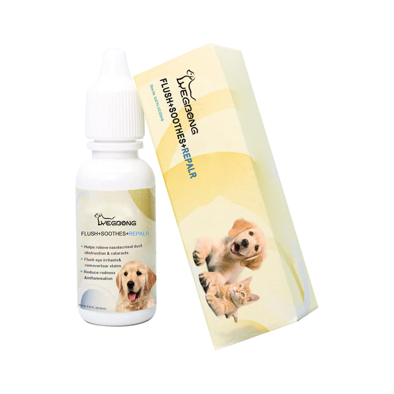 HcirjhieEye Drops for Dogs, Dog Eye Infection Treatment, Superior Comfort Long，Lasting Relief Fewer Application Needed, Used to Clean Tear Stains, Remove Eye Stains, and Relieve Dryness, 20mI - PawsPlanet Australia