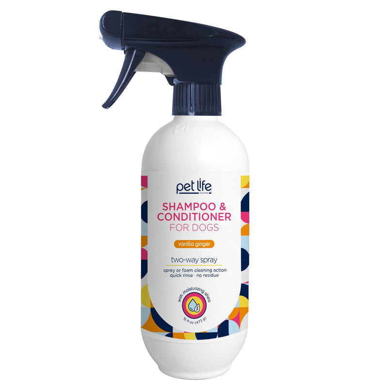 Dog Shampoo and Conditioner Foaming 2-in-1 Spray - Plant-Based Vanilla Ginger Scented Pet Shampoo & Dog Conditioner Spray - Made in The USA - Two-Way Spray - 16 Ounce (Pack of 1) - BeesActive Australia