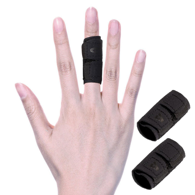 2 PCS Finger Splint Trigger Finger Brace Adjustable Finger Sleeve Buddy Wraps Compression Finger Support Mallet Finger Support for Arthritis Pain Sport Injuries (Single, L) Large Single - 2pcs - BeesActive Australia
