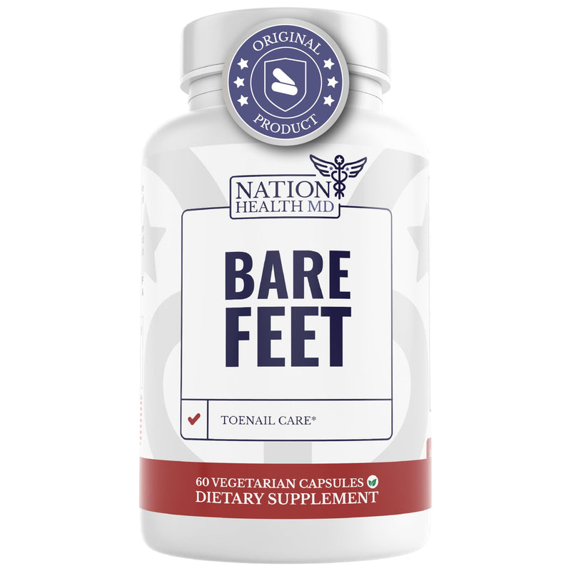 Bare Feet - Toenail Care - Nails Supplement with Vitamin A, Vitamin C, Oregano Powder and More - Nail Repair, Growth and Nail Care – Foot Health, 60 Capsules