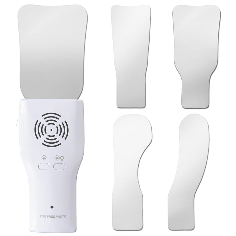 Fog-Free Dental Occlusal Photographic Mirror Device with 4 Rhodium Intraoral Reflective Mirrors for Dentistry, Anti-Fog Fan and LED Lighting Handle with Plated Glass Reflectors Oral Inspection Kit - BeesActive Australia