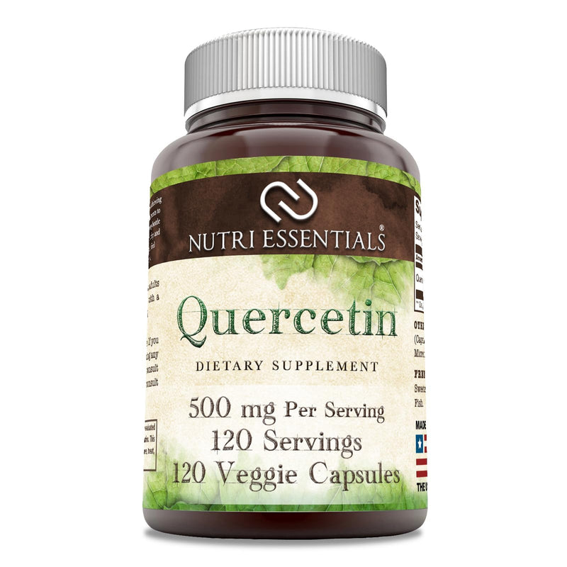 Quercetin 500 mg 120 Veggie Capsules Supplement | Non-GMO | Gluten Free | Made in USA