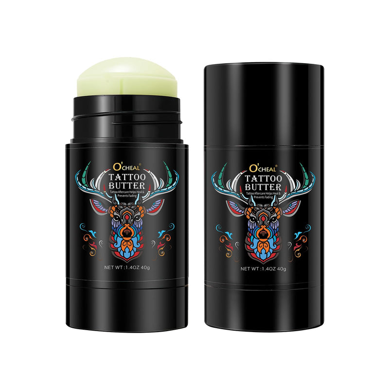 Tattoo Aftercare Butter Balm,Natural Organic Tattoo Cream Moisturizer for Old & New Tattoos Healing Brightener Color Enhance 1.4 Ounce (Pack of 1)