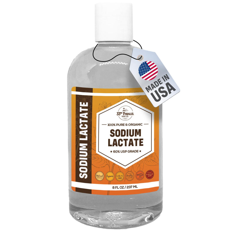 Sodium Lactate (8 oz) for Soap Making & Lotions, Premium Sodium Lactate Liquid, 60% Concentration, Cosmetic Grade, Moisturize Anti-Aging, Makes Soap Harder | 8 FL OZ