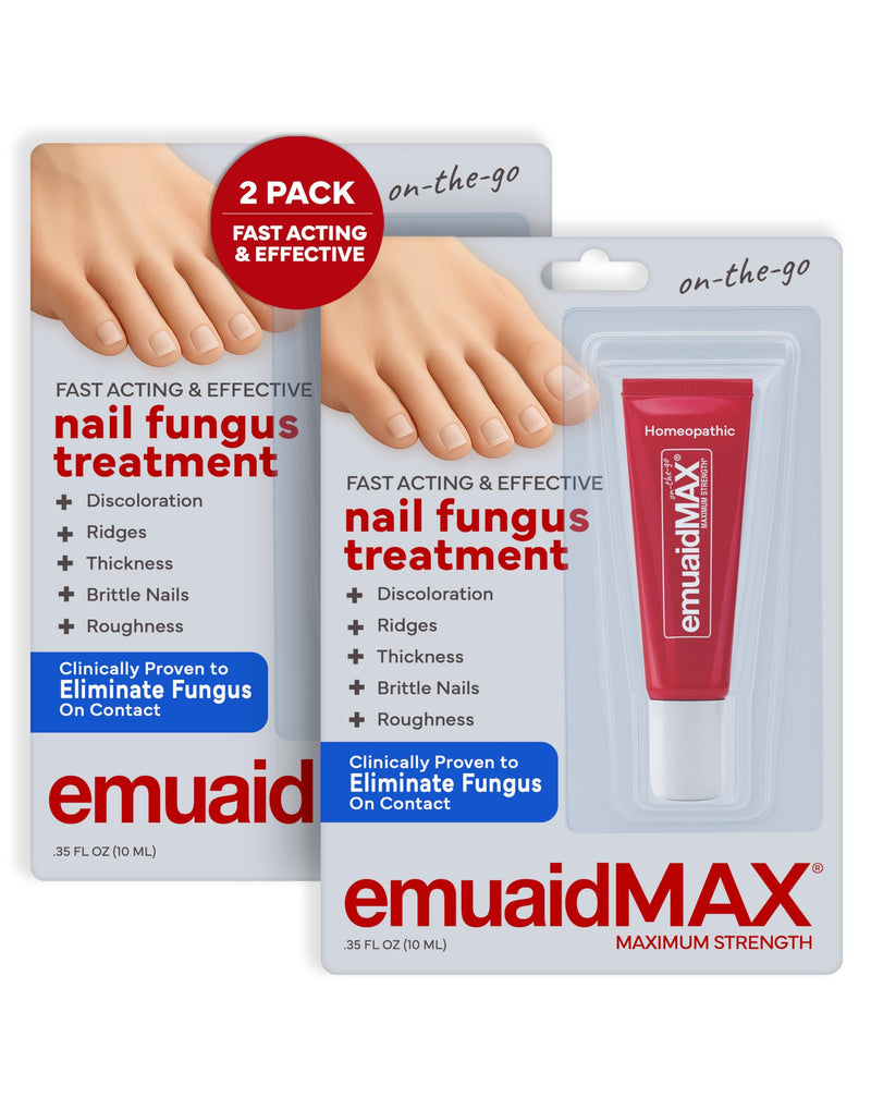 EMUAIDMAX Nail Fungus Treatment Ointment – Powerful Natural Nail & Toenail Fungus Treatment for Resistant Fungal Infections, Reduces Itching & Discomfort, On-The-Go Size, 0.35oz, 2 Pack 0.35 Fl Oz (Pack of 2) - BeesActive Australia