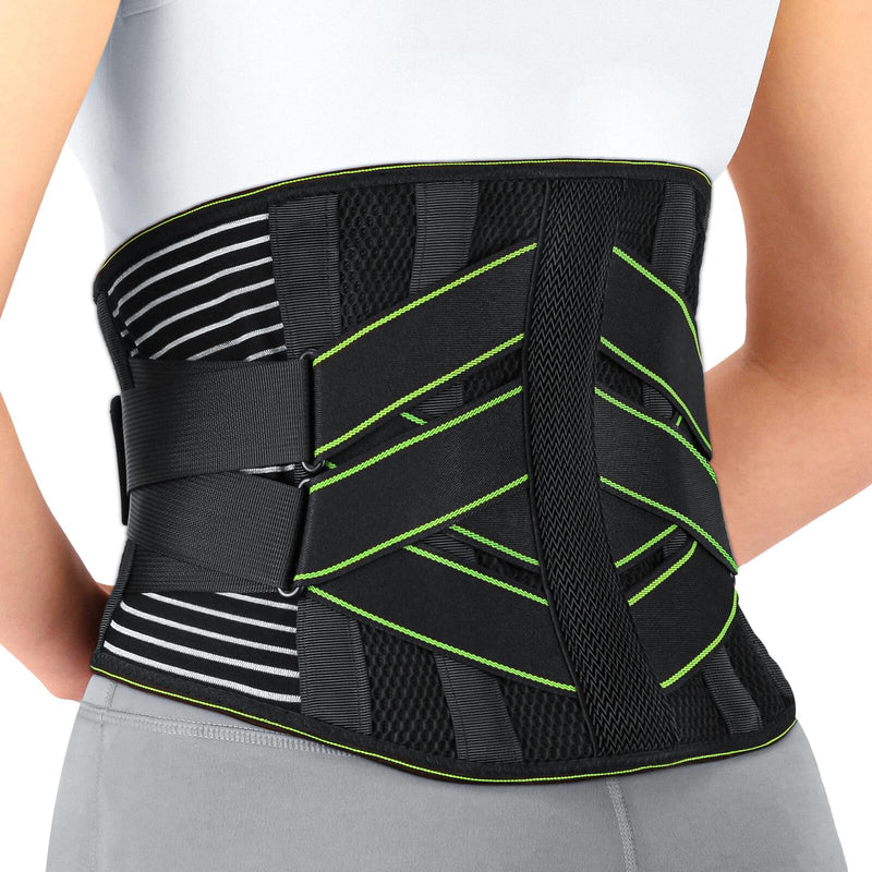 YAHA Back Brace for Lower Back Pain Relief for Women/Men with Lumbar Pad, Back Support Belt with 7 Stays for Heavy Lifting, Sedentariness, Breathable Lumbar Support for Herniated Disc, Sciatica - M M(Waist 33"-39") A