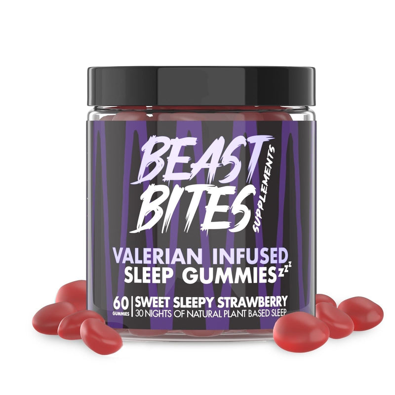 Sleep Gummies - Valerian Infused - Natural Nighttime Gummies - No Sugar, Artificial Colors or Flavors - Gluten-Free, Vegan & Halal - Made in The USA - Strawberry Flavor - 30 Servings - BeesActive Australia