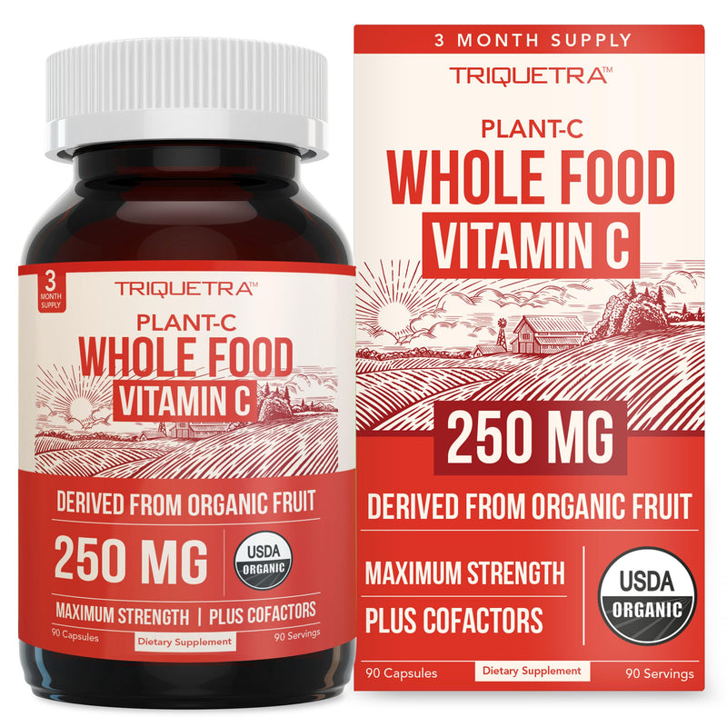 Organic Vitamin C | Whole Food Vitamin C from Fruit Plus Absorption Enhancing Cofactors - Vegan, Enhanced Bioavailability - Immune Support, Antioxidant, Total Health (90 Servings) 90 Count (Pack of 1)