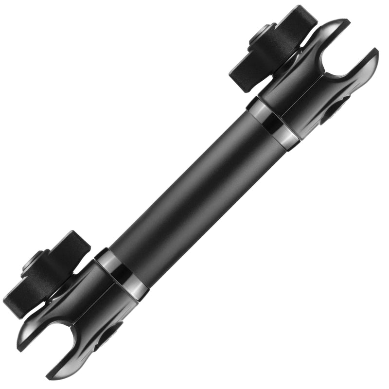 Tackform 7" Long 20mm Ball and Socket Arm DuraLock 20 Series Aluminum Tube Arm | Dual 20mm Sockets and Optional Anti-Theft Knobs | Black 7 Inch - BeesActive Australia