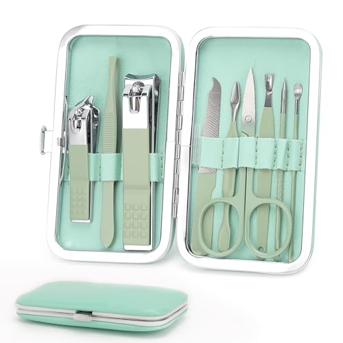Manicure Set Personal Care Nail Clipper Kit-9 Pieces Pedicure Set Grooming Kit, Gift for Relatives Friends, Families Parent Wife Girlfriend
