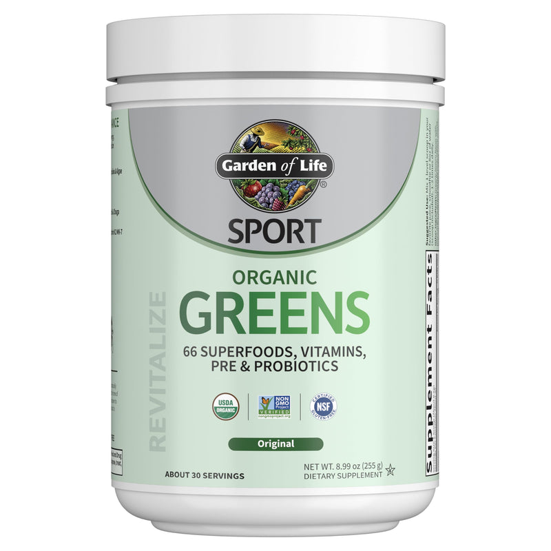 Garden of Life Sport Nutrition Organic Greens Powder, Original, 30 Servings Unflavored 1 Ounce (Pack of 1)