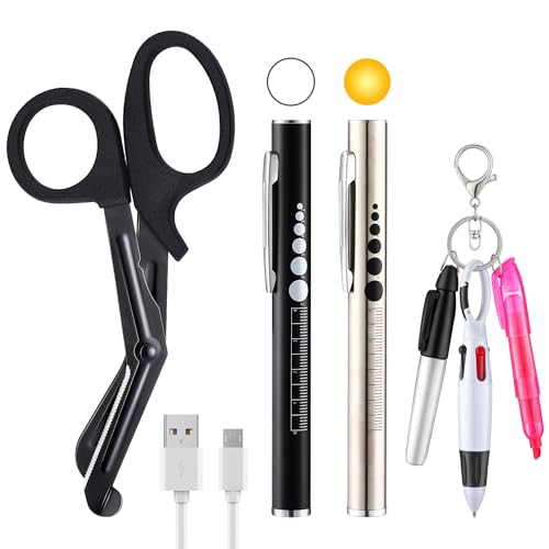 Enhon 6 Pack Nurse Tools Set for Nurse, Student, Doctor, First Aid, Black
