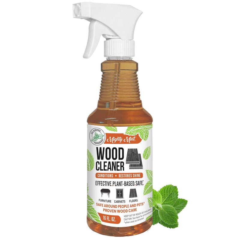 Mighty Mint Wood Cleaner and Conditioner, Non-Toxic, Spray Cleans and Renews Wood, Natural Peppermint Scent, 16oz - BeesActive Australia