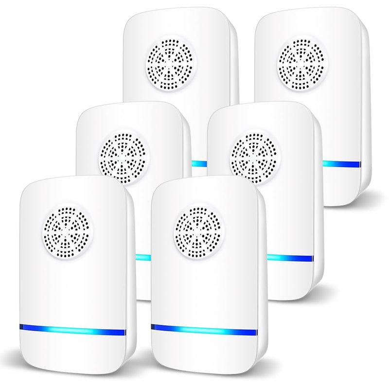 6 Packs Ultrasonic Pest Repeller, Indoor Ultrasonic Repellent for Roach, Rodent, Mouse, Bugs, Mosquito, Mice, Spider, Electronic Plug in Pest Control - BeesActive Australia
