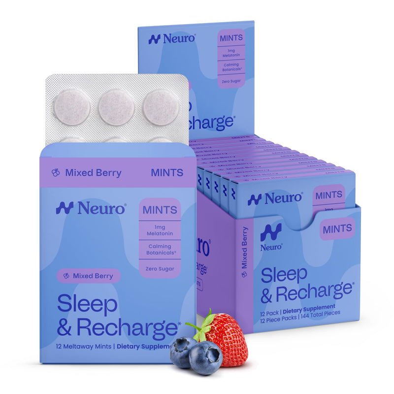 Neuro Sleep & Recharge Meltaway Mints, Mixed Berry, 144 Count 12 Count (Pack of 12)