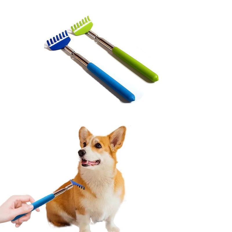 2 Pcs Retractable Telescopic Cat Teaser Comb Wand Interactive Entertaining Toy for Puppy Cats Dogs(Random Color) Rake - BeesActive Australia