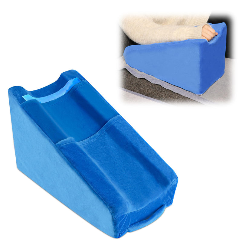 Arm Elevation Pillow with 2 Pockets, Arm Wedge Elevation Pillow Excellent, Ergonomic Elbow Support Pillow for Sleeping Arm Pads Elbow Pillow with Removable Pillow Case-Blue - BeesActive Australia