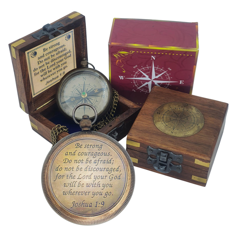 Trust in The Lord -Proverbs 3: 5-6 Quote Engraved Compass | Camping Compass Inspirational Christian Religious Gifts Men Women Catholic 2023 Graduation Gift Boys Girls #3 Be Strong - BeesActive Australia