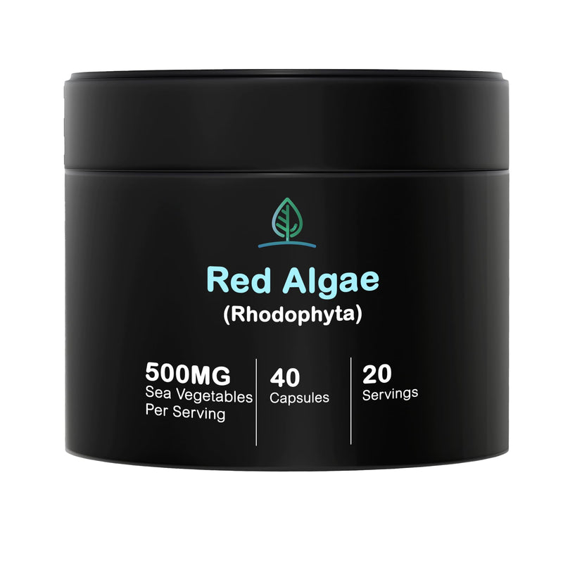 Holistic Bin Red Marine Algae Capsules Gigartina and Dumontiacea Red Algae Supplements | Gluten Free, Vegan, Wild Harvested | Rich in Vegan Omega 3 (40 Capsules)