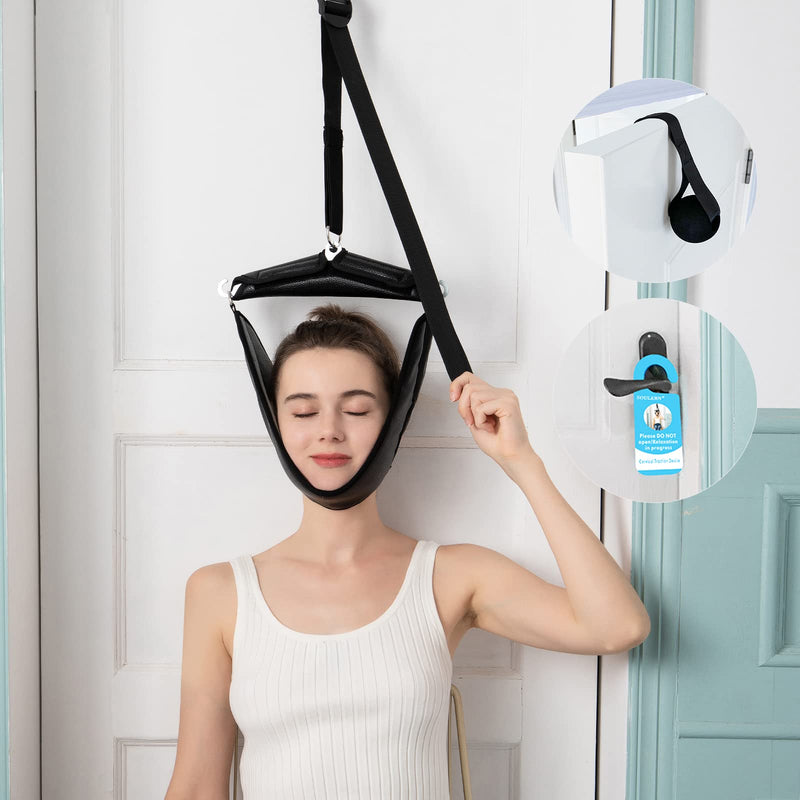 Neck Traction Device for Home Use, Portable Neck Stretcher Neck Hammock for Neck Pain, Over The Door Cervical Traction Device for Neck Decompression, Spine Stretching, Home Physical Therapy - BeesActive Australia