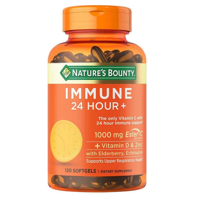 Nature S Bounty 24 Hour Daily Immune Support Vitamin C with Zinc and Vitamin D, 120 Softgels - BeesActive Australia