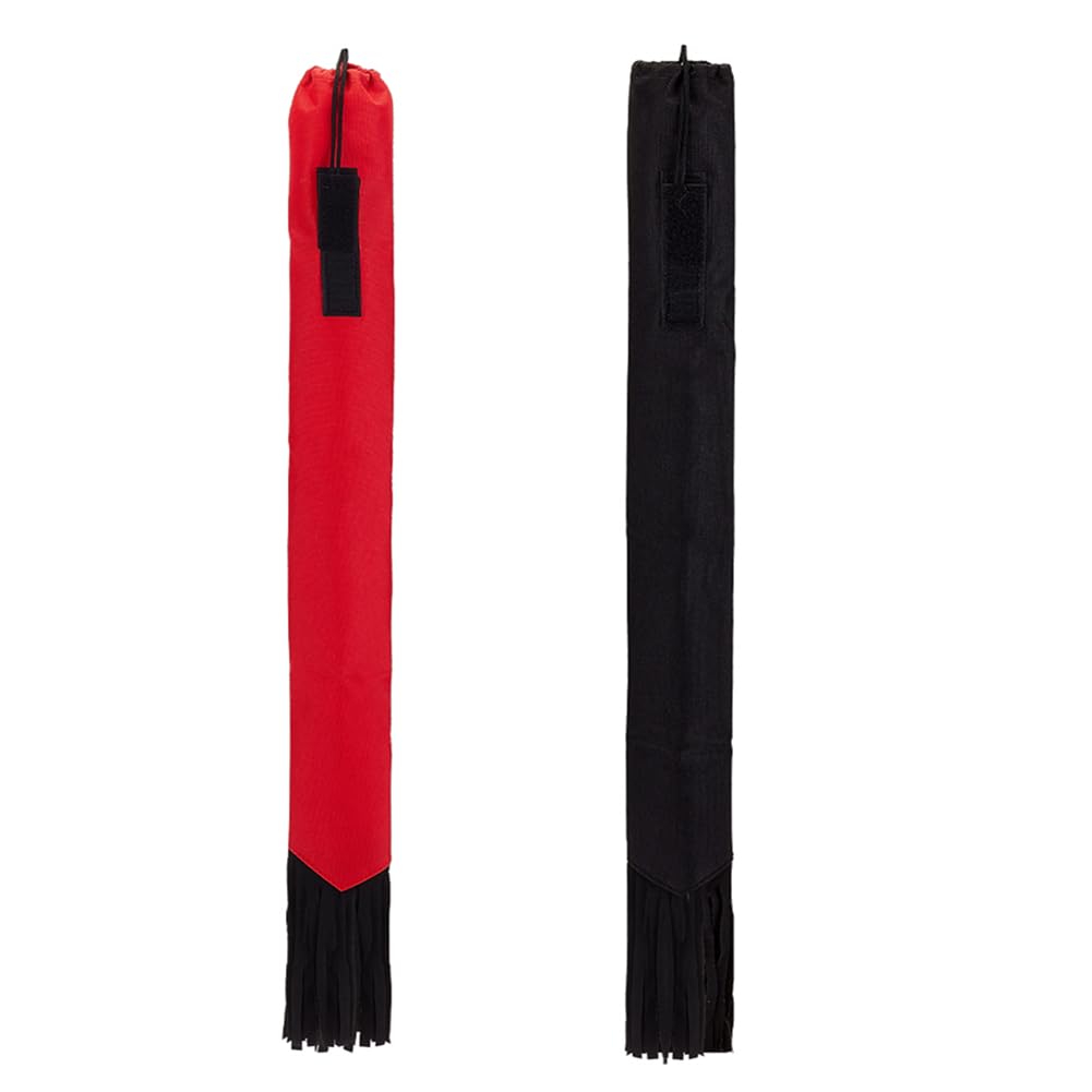 OLYCRAFT 2Pcs Horse Tail Bag with Fringe 27.5x2.9 Inch Waterproof Horse Tail Bags 4mm Thick Guard Tail Bag Stretchy Tail Bag for Equestrian Horses Accessory Keep Tail Clean -Black and Red Red & Black