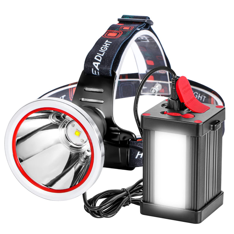 Kitness Powerful Separation LED Headlamp Portable Rechargeable Multifunction Headlight with External Side Light for Camping Hunting Fishing Outdoor (White Light) White light - BeesActive Australia