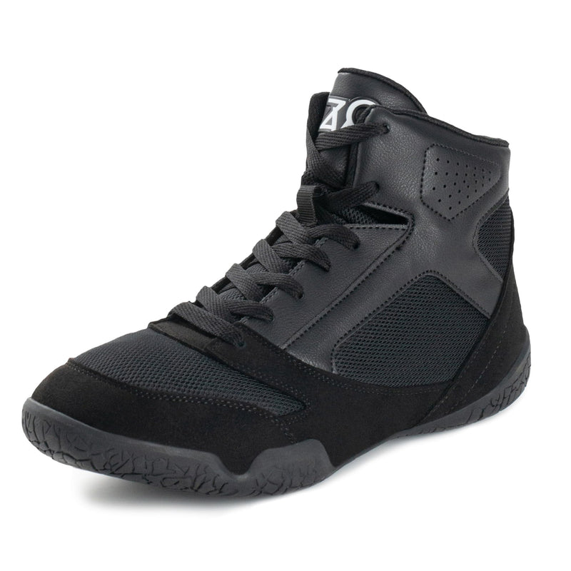 ZVC Kids Wrestling Shoes Boys Girls Boxing Shoes for Fitness Fighting Powerlifting Bodybuilding Boots Footwear 3.5 Big Kid Black - BeesActive Australia