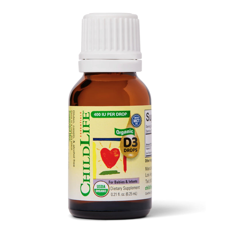ChildLife Essentials Organic Infant Vitamin D3 Drops 0.21 Fl Oz (1 Pack) | Newborns, Baby Vitamin D Drops, 400 IU per Serving, Immune Teeth & Bone Health Support, USDA Organic, Flavorless 0.21 Fl Oz (Pack of 1)