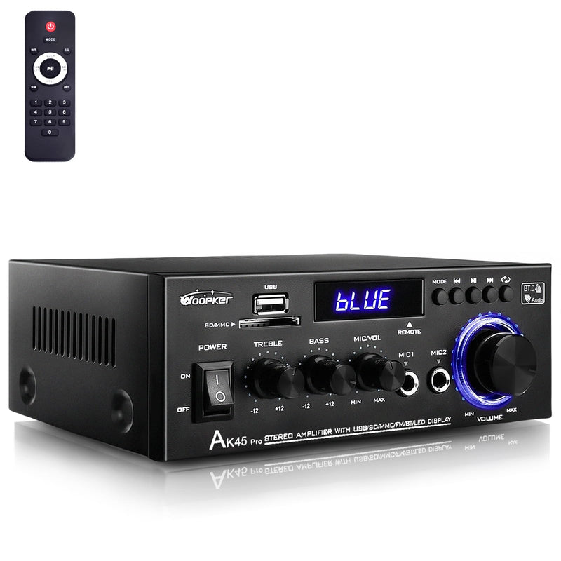 WOOPKER AK45Pro Stereo Audio Amplifier,400W 2Channel Bluetooth 5.0