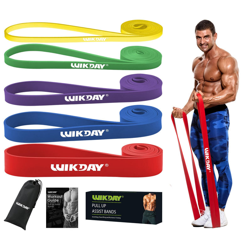 Resistance Bands for Working Out, Exercise Bands, Workout Bands, Pull Up Assistance Bands for Body Stretching Training Physical Therapy Muscle Training for Men & Women 01 Multicolour 8-100 lbs