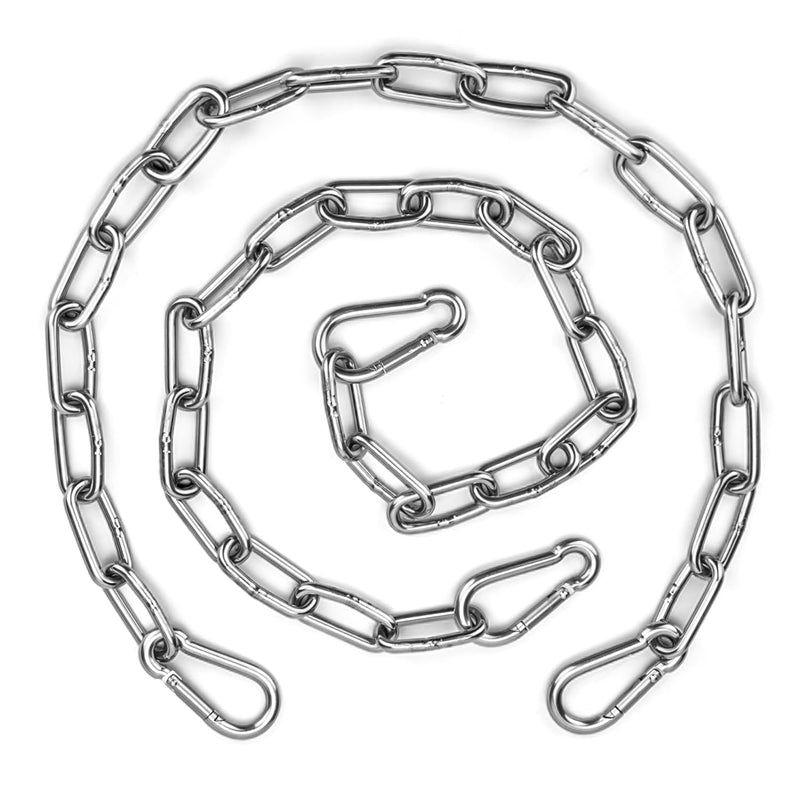 2 Pack Gate Chain Lock for Outdoor Fence with Carabiner, 5/32 x 24 Inch Stainless Steel Link Chains No Fear of being Bent, Easy to Adjust Barn Chain for Livestock Gate, Silver - BeesActive Australia