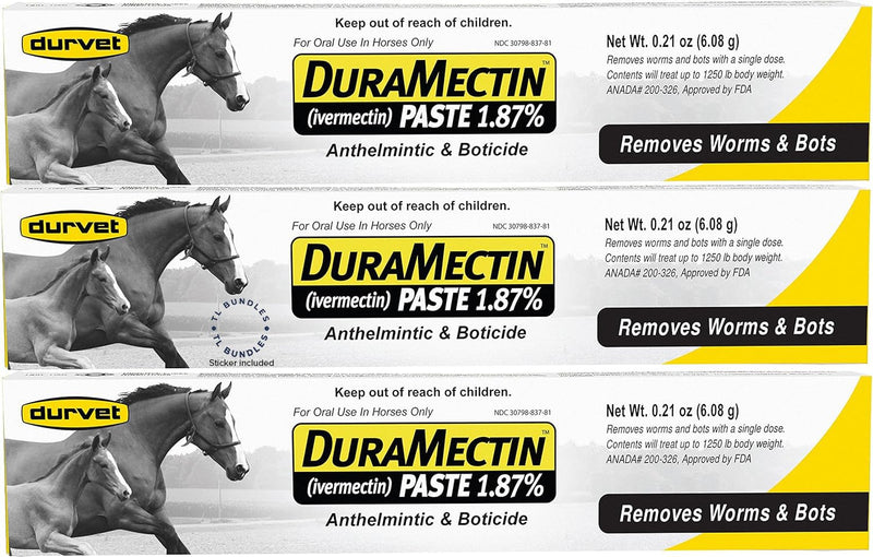 Duramectin Ivermectin Paste Horse Wormer 6.08 Grams (3 Pack)