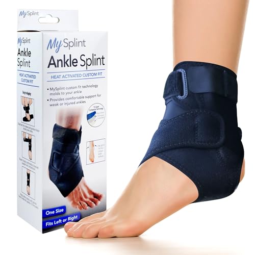 Custom-Fit Ankle Splint - Heat-Activated, Moldable Thermoplastic Support - Comfortable and Adjustable for Custom Recovery - One Size Fits All