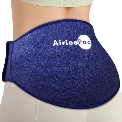 AiricePac Ice Pack for Back Pain Relief, Reusable Gel Lower Back Wrap, Cold Compress Therapy for Waist Lumbar Injuries, Sciatic Nerve, Herniated or Degenerative Disc, Coccyx, Tailbone Pain Blue BACK ICE PACK 1.0