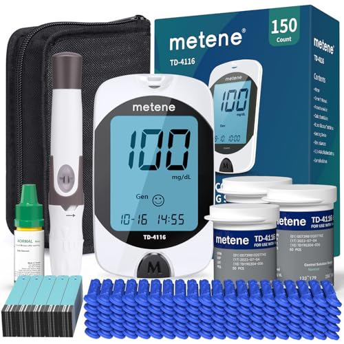Metene TD-4116 Blood Glucose Monitor Kits, Blood Sugar Testing Kit, HSA/FSA TD-4116-150