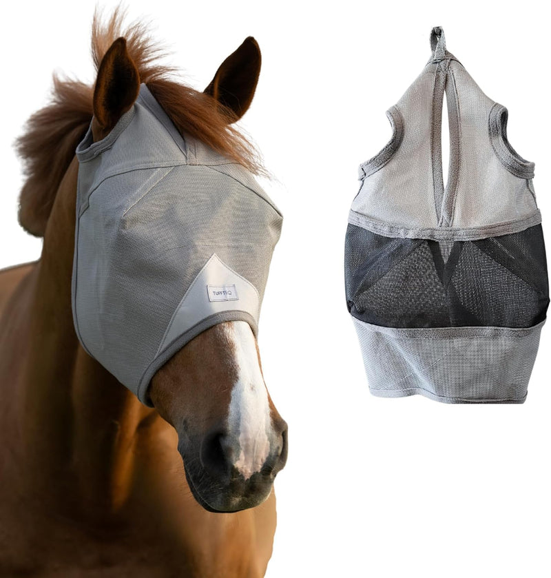Horse Fly Mask Without Ears, Built-in Visor Breathable Lightweight Horse Fly Mask, 95% UV Eye Protection Horse Supplies, UV Fly Mask for Horses - BeesActive Australia
