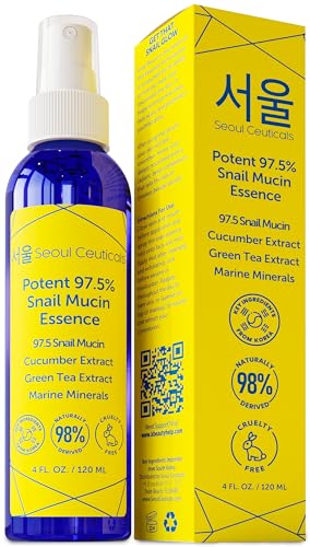 SeoulCeuticals Korean Face Mist 97.5% Snail Mucin Essence 4oz 4 Fl Oz (Pack of 1)