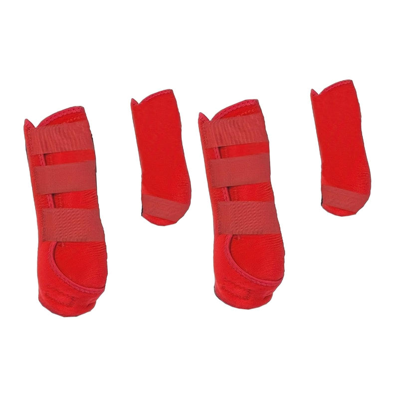 4X Horse Boots Front Hind Legs Guard Reusable Tendon Protector Leg Wraps Leg Protection for Training Equestrian Equipment, red