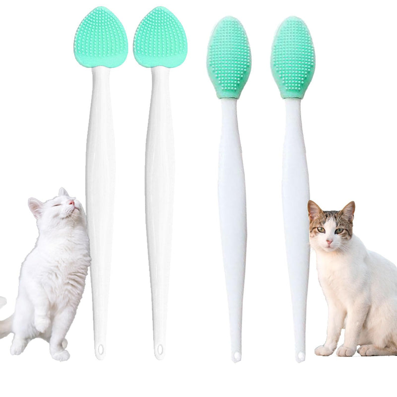 JGocot Cat Grooming Essentials - Black Seed Exfoliating Brush, Soft Silicone Double-Sided Scraper for Chin Acne and Cleaning (4PCS) - BeesActive Australia