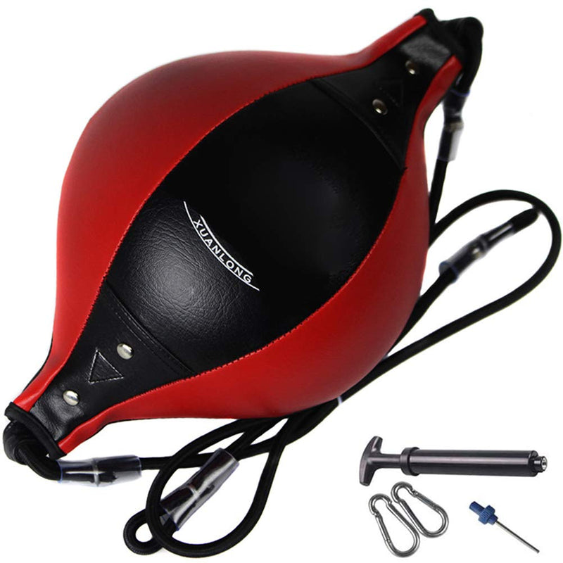 Double End Ball for Boxing Training, Materials, Elastic Rope, Universal Speed Ball with Pump (Red)