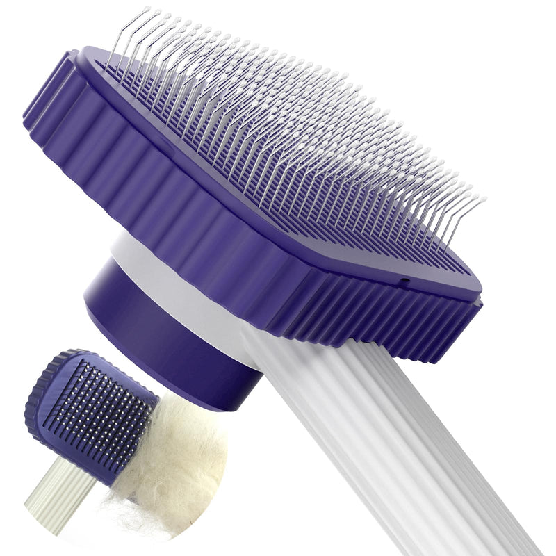 Cat brush, Cat Brush for Long or Short Haired Cats, Remove Loose Fur and Mats, Rounded Pins Reduces Painful Pulling, Not for Tangle and Curly Fur, Dark Blue - BeesActive Australia