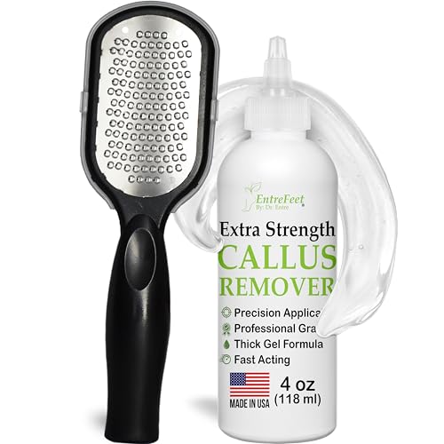 Foot Callus Remover Gel & File, Extra Strength Callus Remover for Feet 4 oz 4 oz Gel Steel File