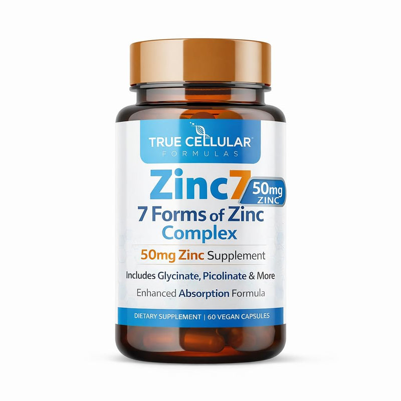 Zinc7: 7-in-1 Zinc Complex 50mg - Maximum Absorption for Immune Defense, Deep Sleep & All-Day Energy | Hormone Balance, Mental Focus & Metabolism Support | 60 Vegan Capsules 1