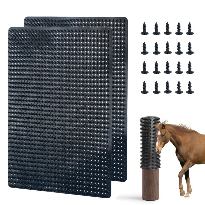 2 pcs Horse Cattle Scratchers, Horse Scratching Post, Super Soft Massage Brush Kit for Equine Bovine, Scratching Itch Relief Pad for Small Farm Animal Goat Sheep Cow Dog